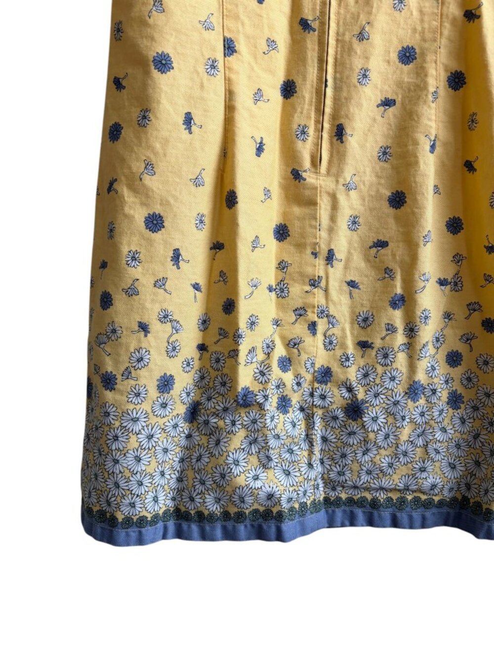 Vintage A.M.I Dress Butter Yellow Floral Daisy Print Dress Small - Picture 4 of 6